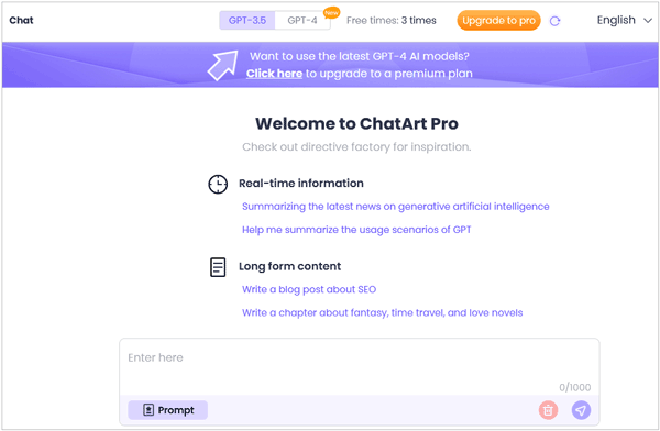 chatartpro ai writing tool