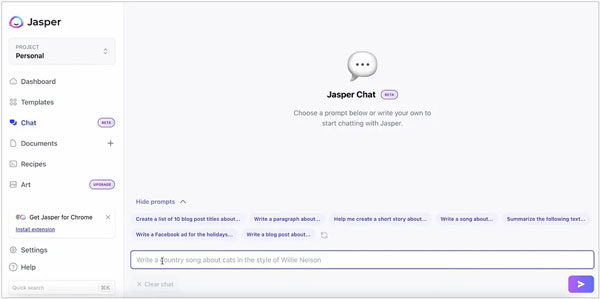 chat with jasper ai chatbot