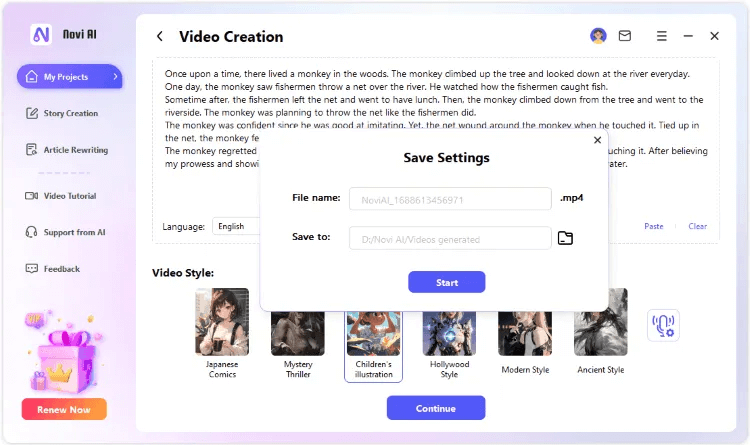 save settings