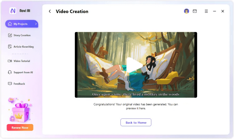 generate the video successfully