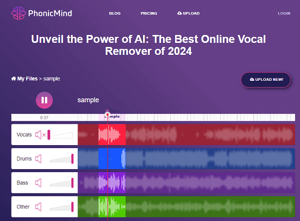 phonicmind online vocal remover