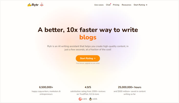rytr ai writing tool