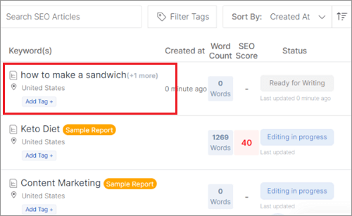 scalenut article writer choose article