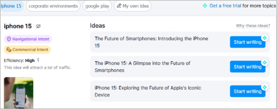 how to use start writing