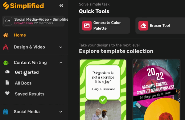simplified ai home page